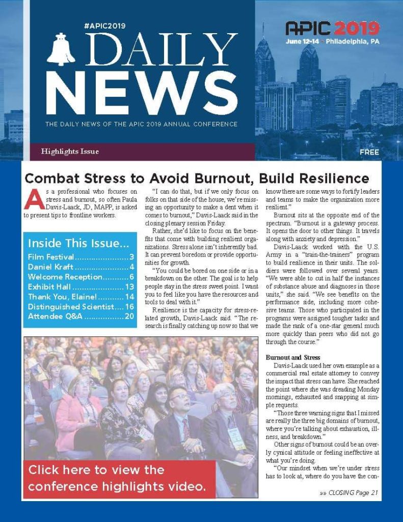#APIC2019 Daily News at Conference