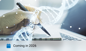 pen and paper with double helix superimposed